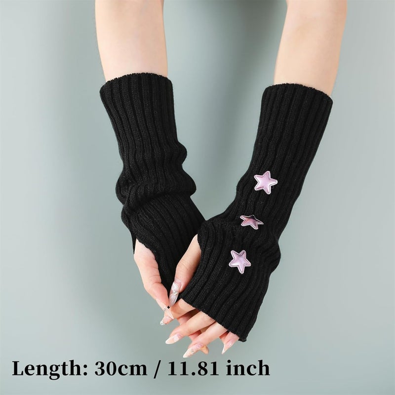 Insdark Goth Arm Warmers Y2k Women Rave Cute Fashion Punk Japanese Winter Grunge - Image 2